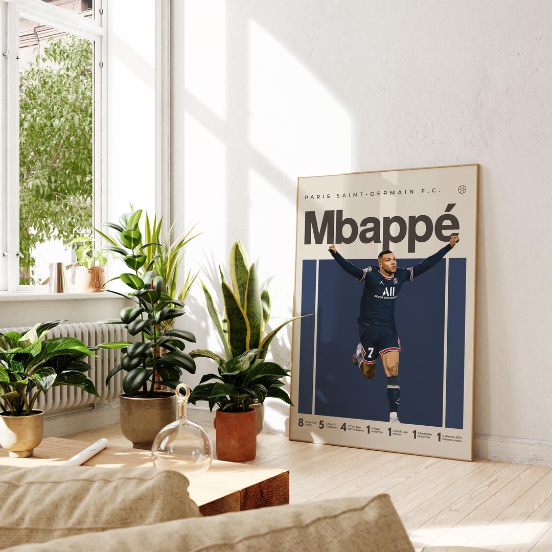 Paris Saint Germain - PSG - Framed Soccer Poster / Print (Kylian