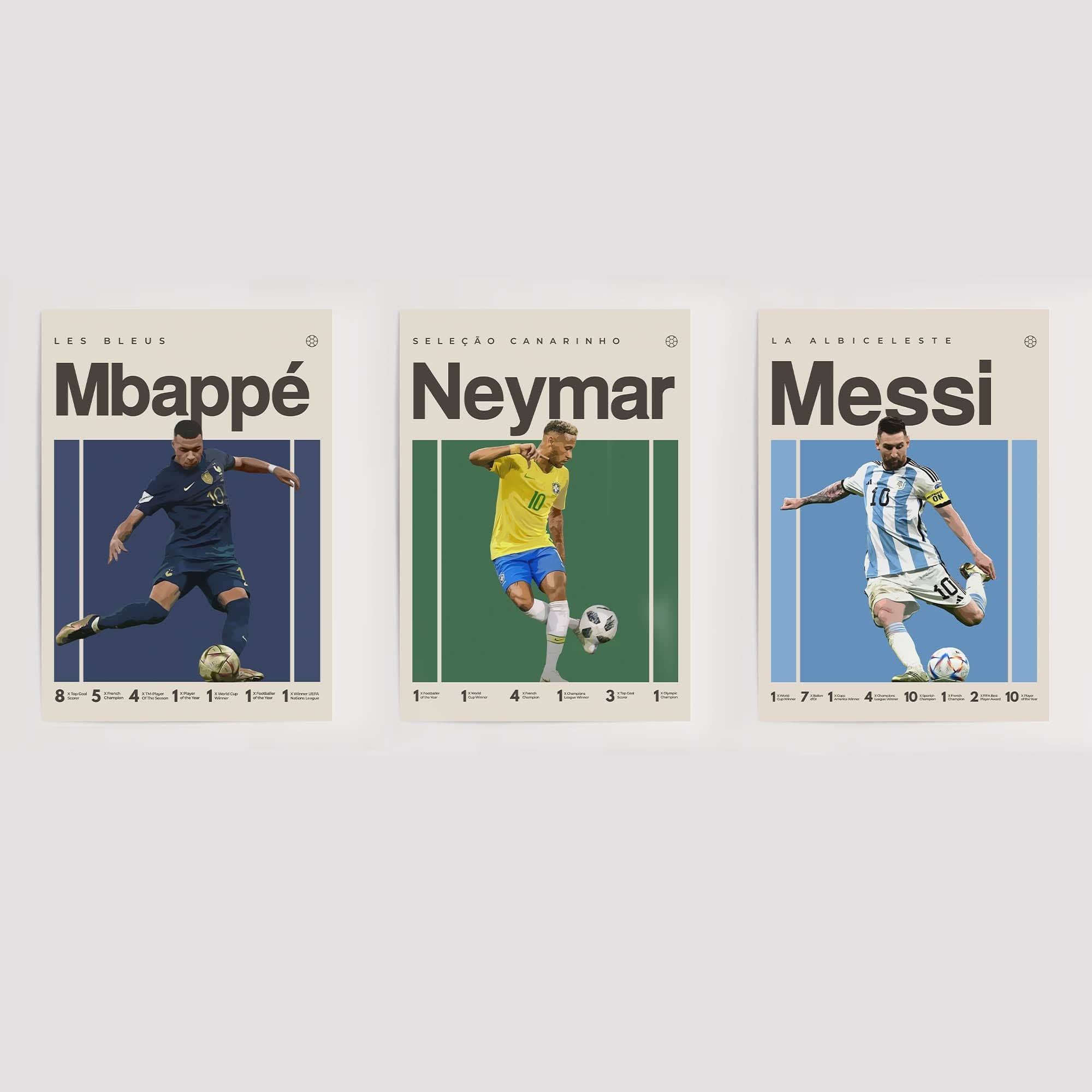 Messi, Mbappe, Neymar(Set of 3)