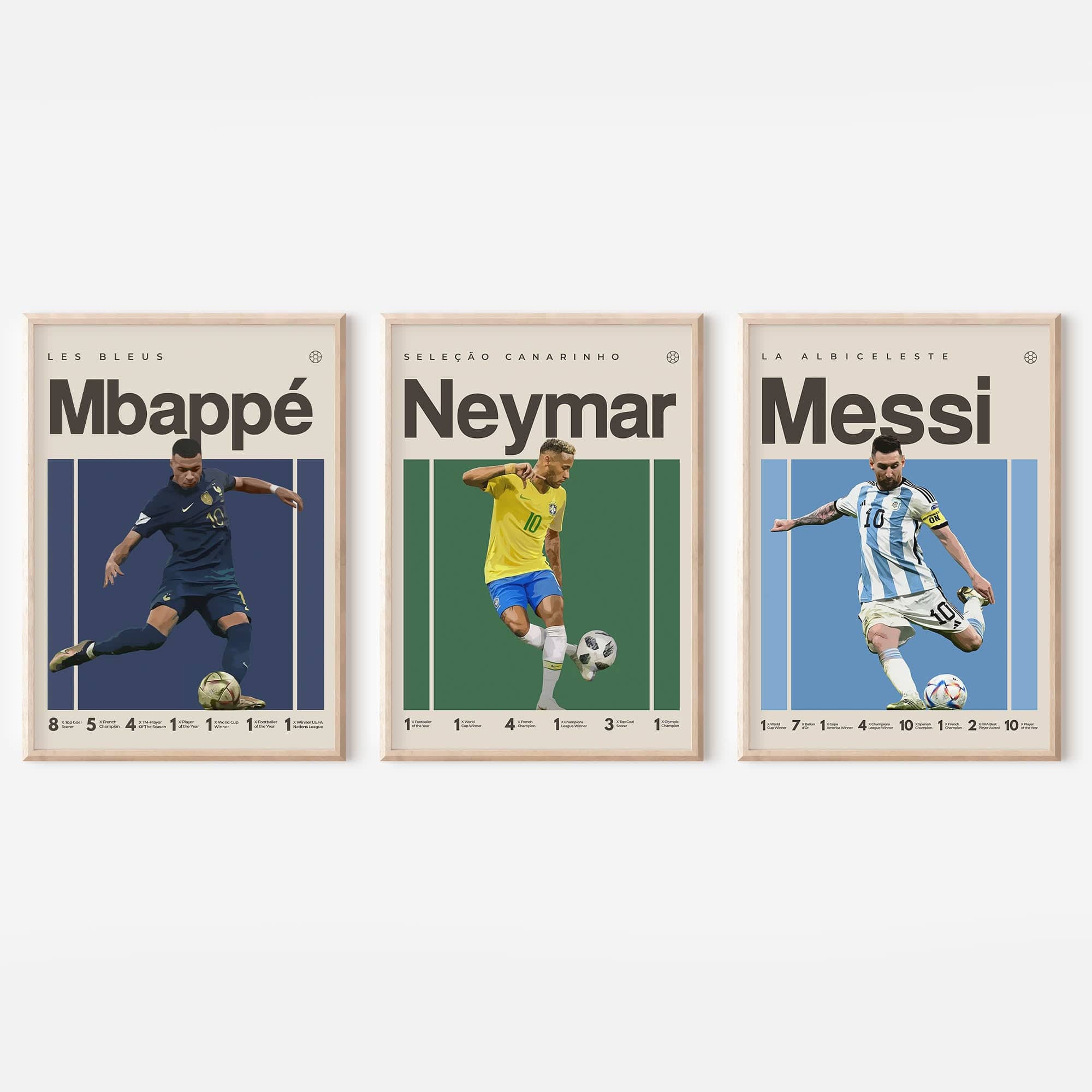 Messi, Mbappe, Neymar(Set of 3)