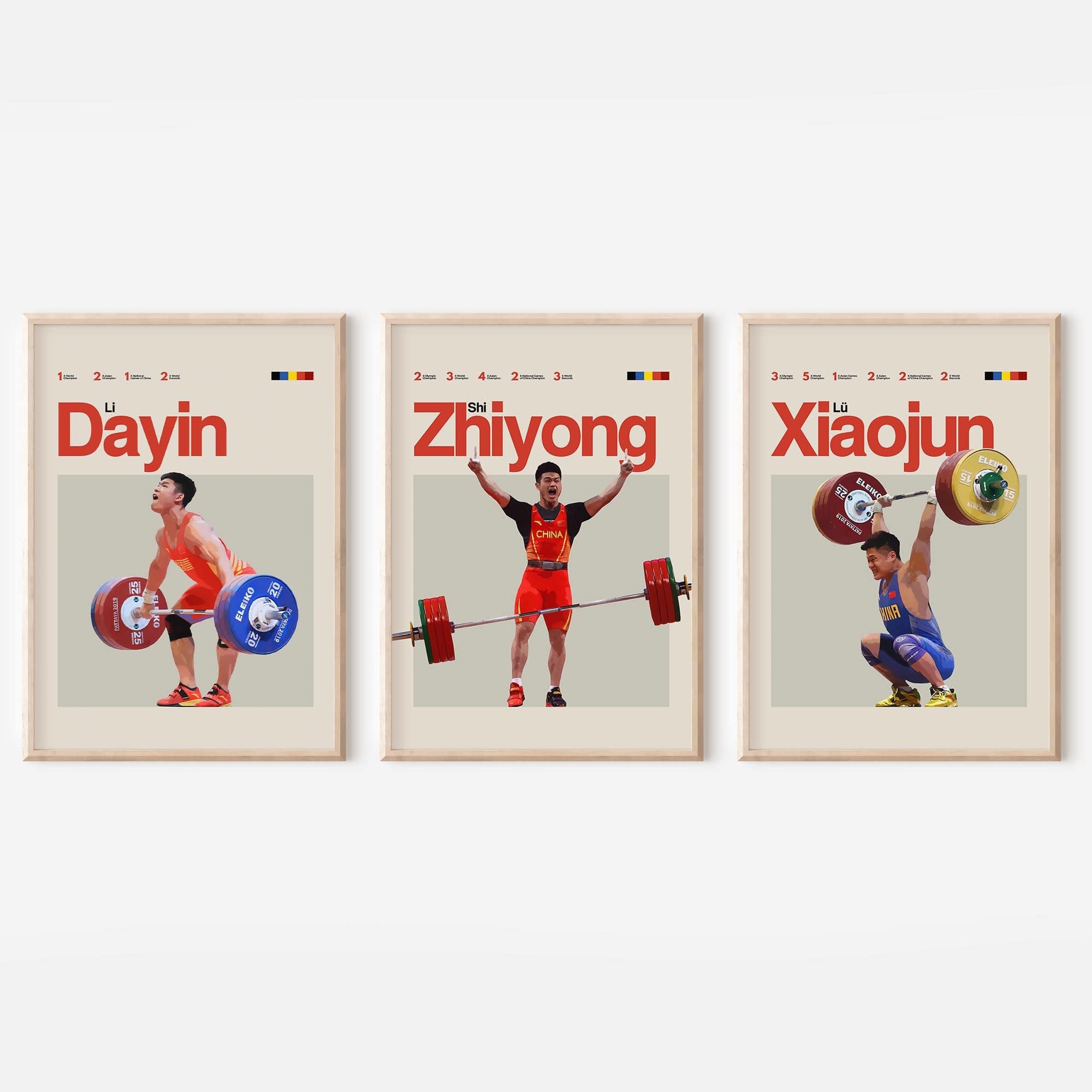 Team China Weightlifting (Set of 3)