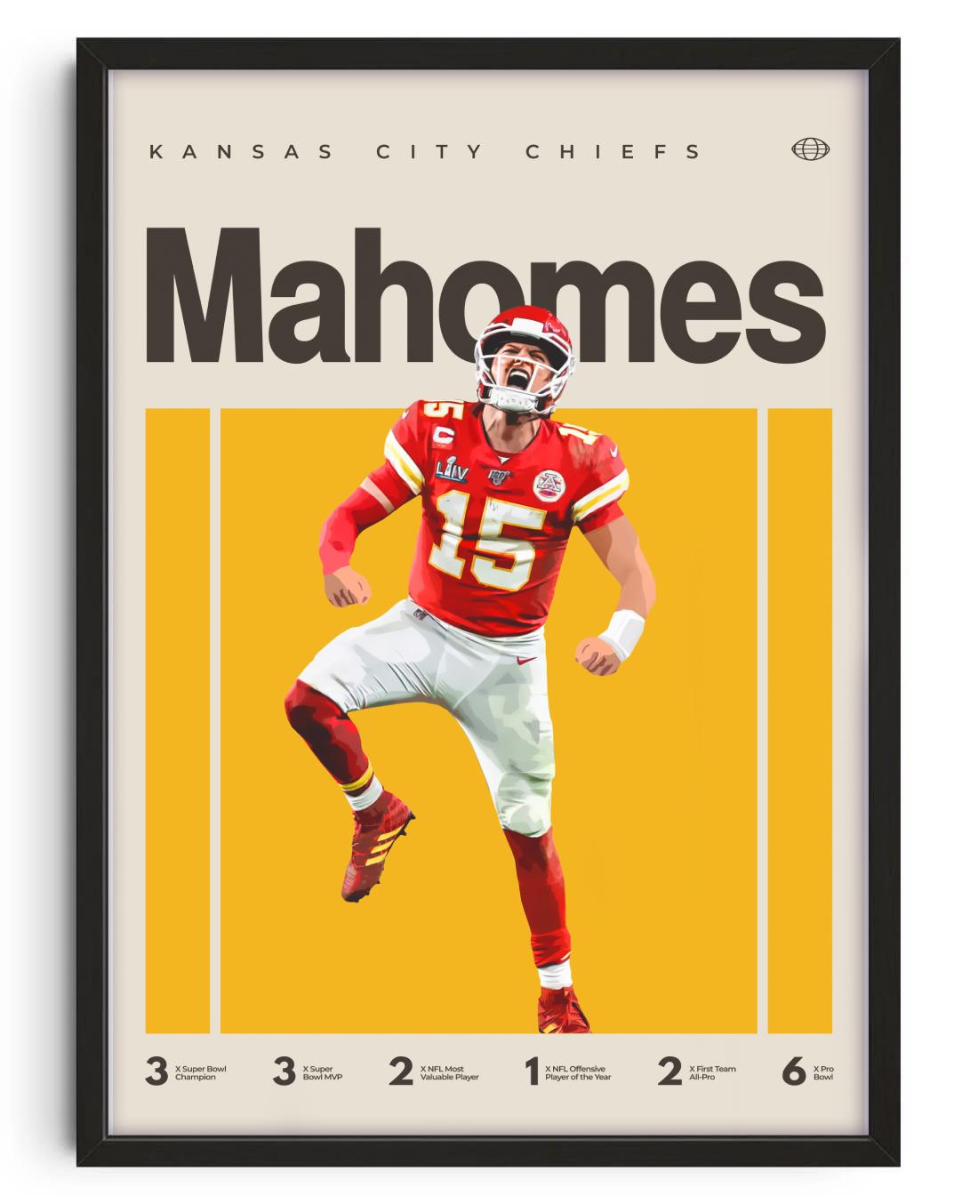 Patrick Mahomes Poster Kansas City Chiefs Football Poster