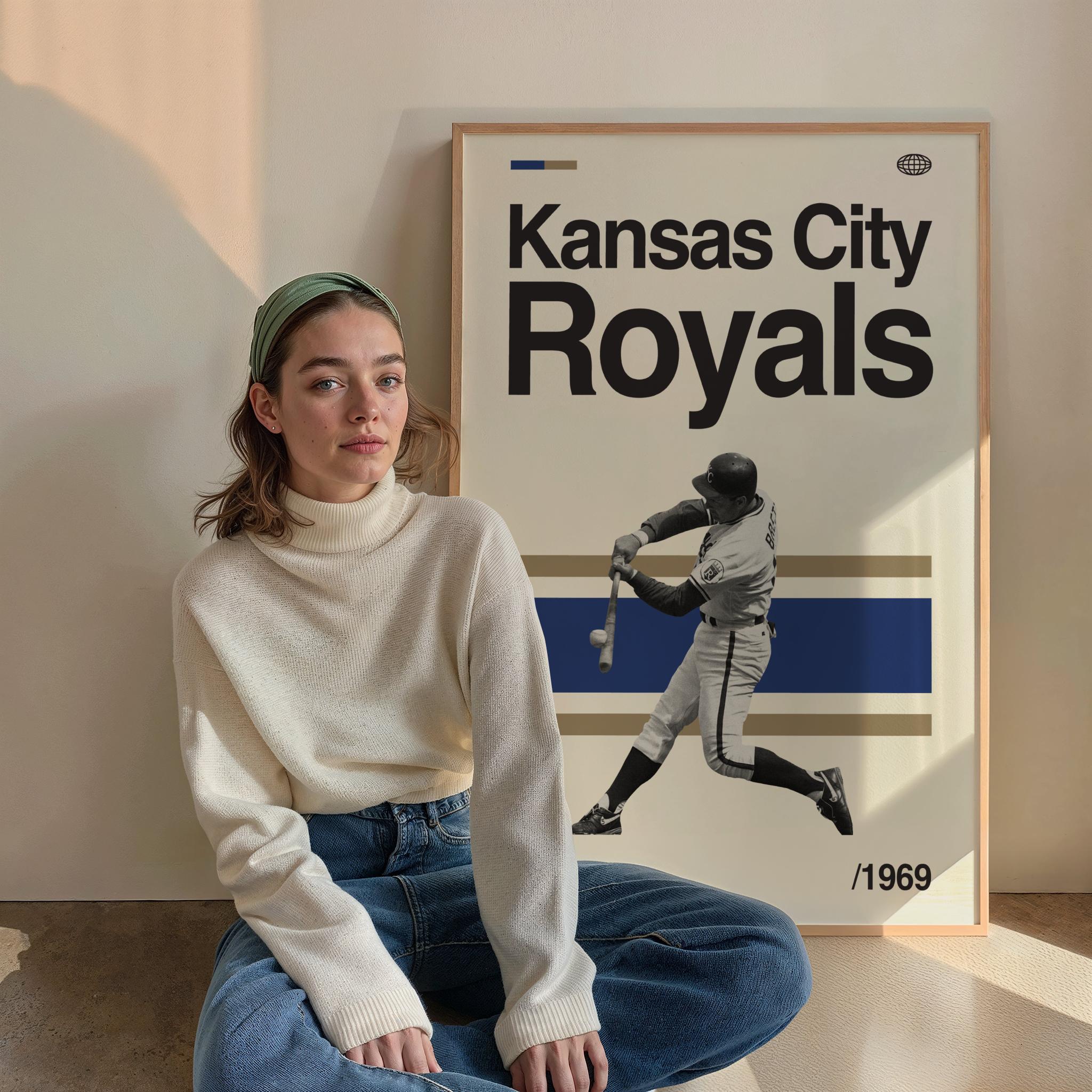 Hot KANSAS CITY ROYALS LOGO POSTER 1994