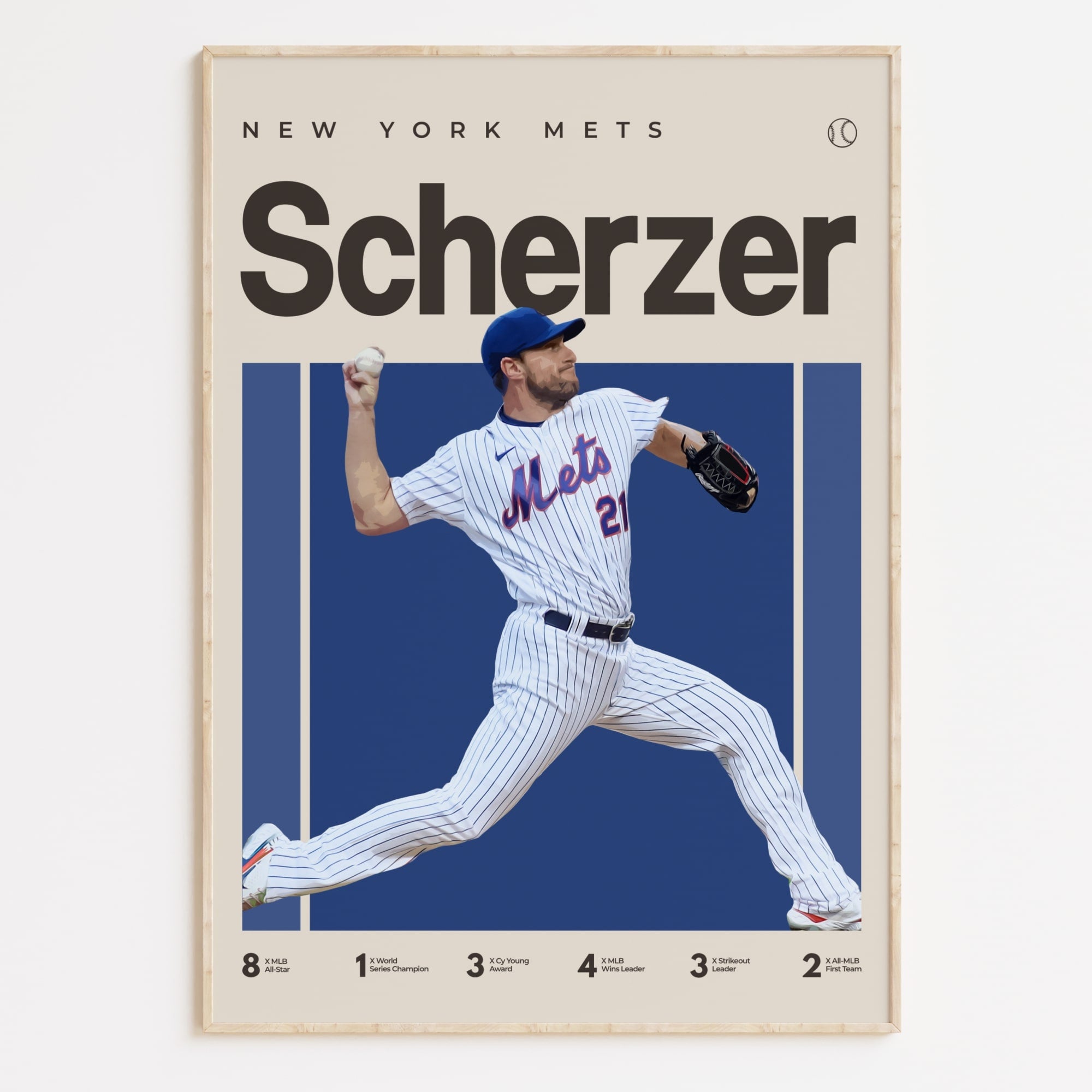 Mike Scherzer Poster, New York Mets