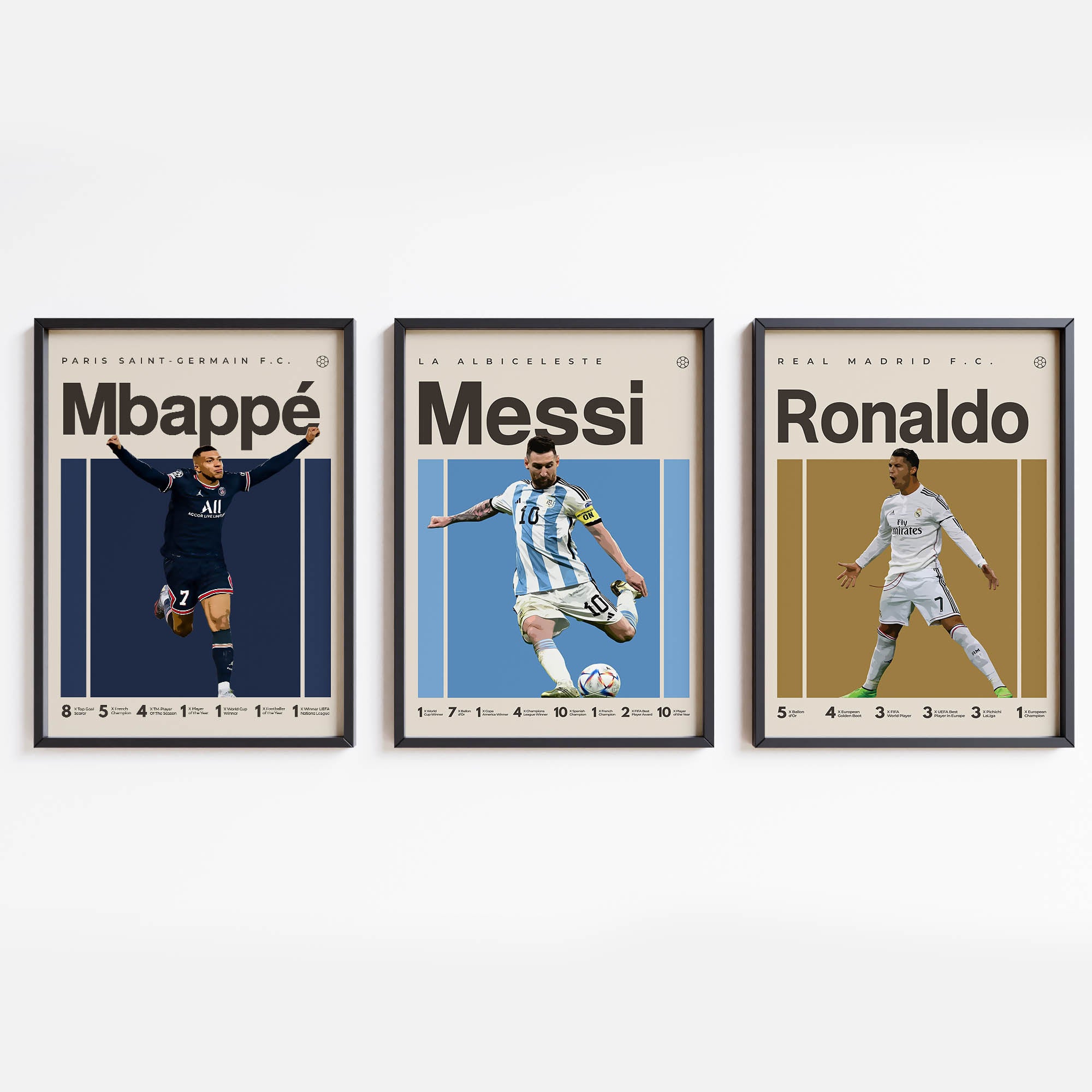 Messi, Mbappe, Ronaldo Bundle (Set of 3)