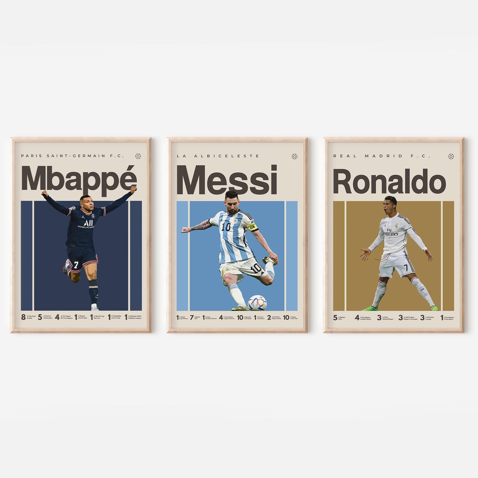 Messi, Mbappe, Ronaldo Bundle (Set of 3)