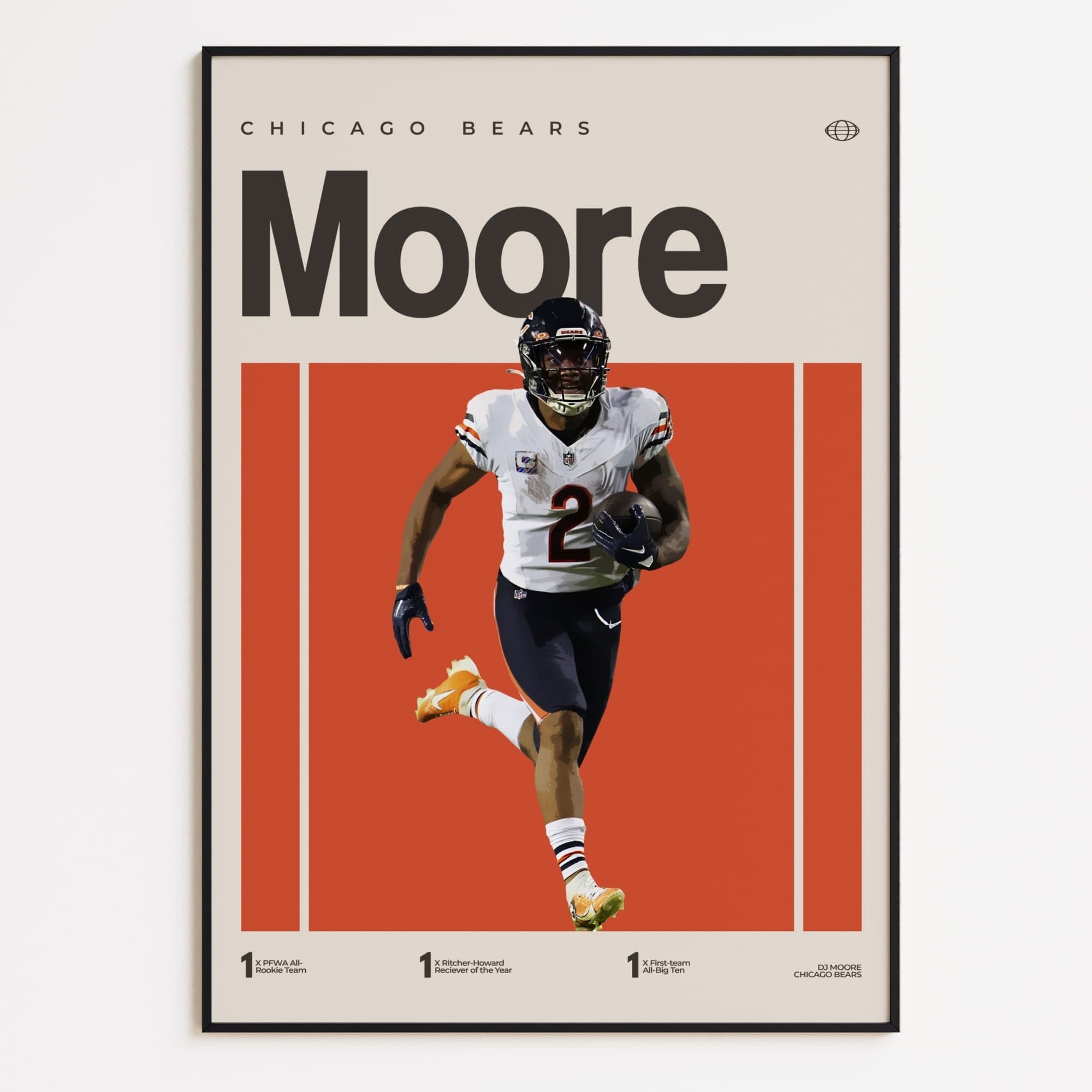 DJ Moore Poster - Chicago Bears | BigWeekend Store