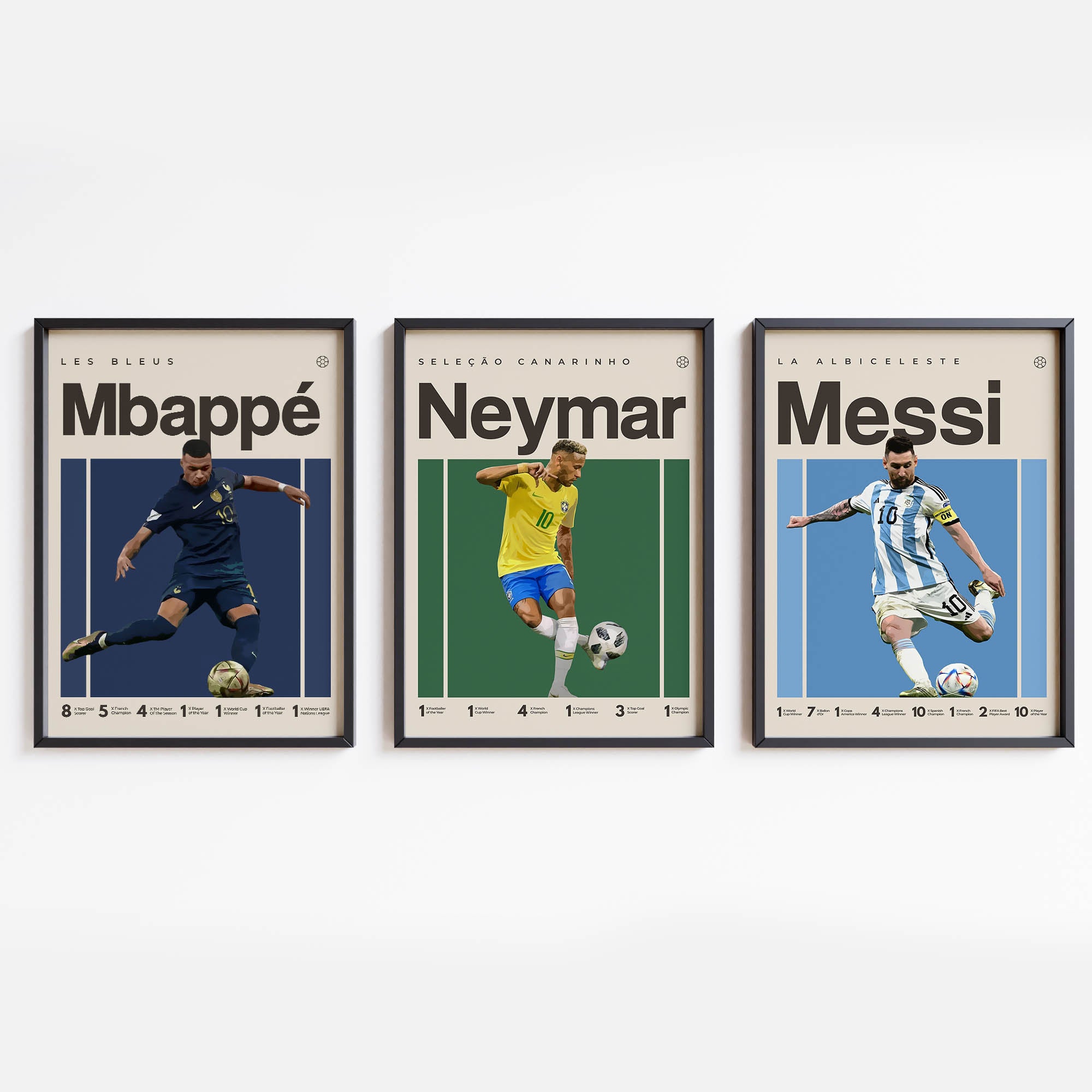 Messi, Mbappe, Neymar(Set of 3)