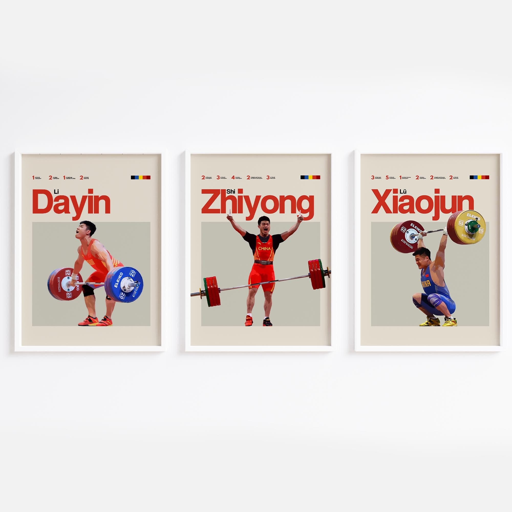 Team China Weightlifting (Set of 3)