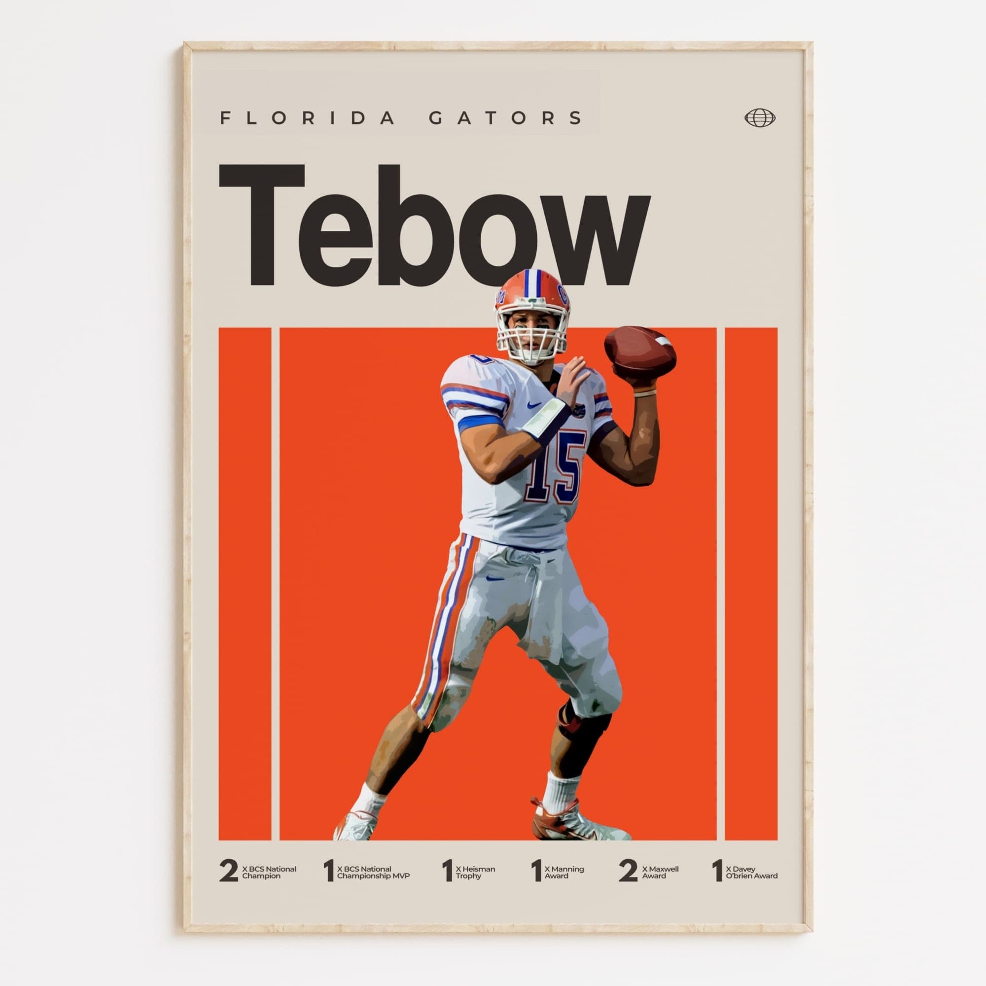 Tim Tebow Poster Florida Gators Art Print Bigweekend Store Big Weekend