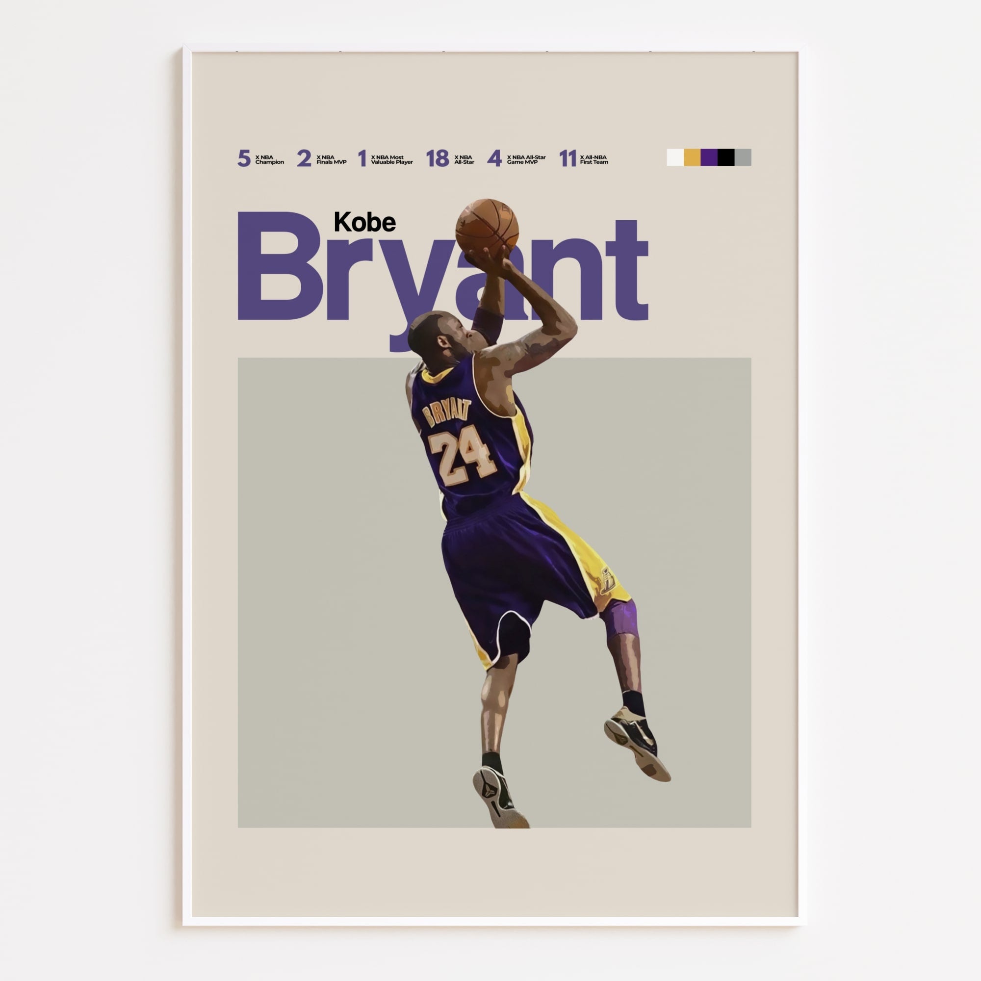 Kobe Bryant Los Angeles Lakers 5-Time NBA Champion 16x20 Photo