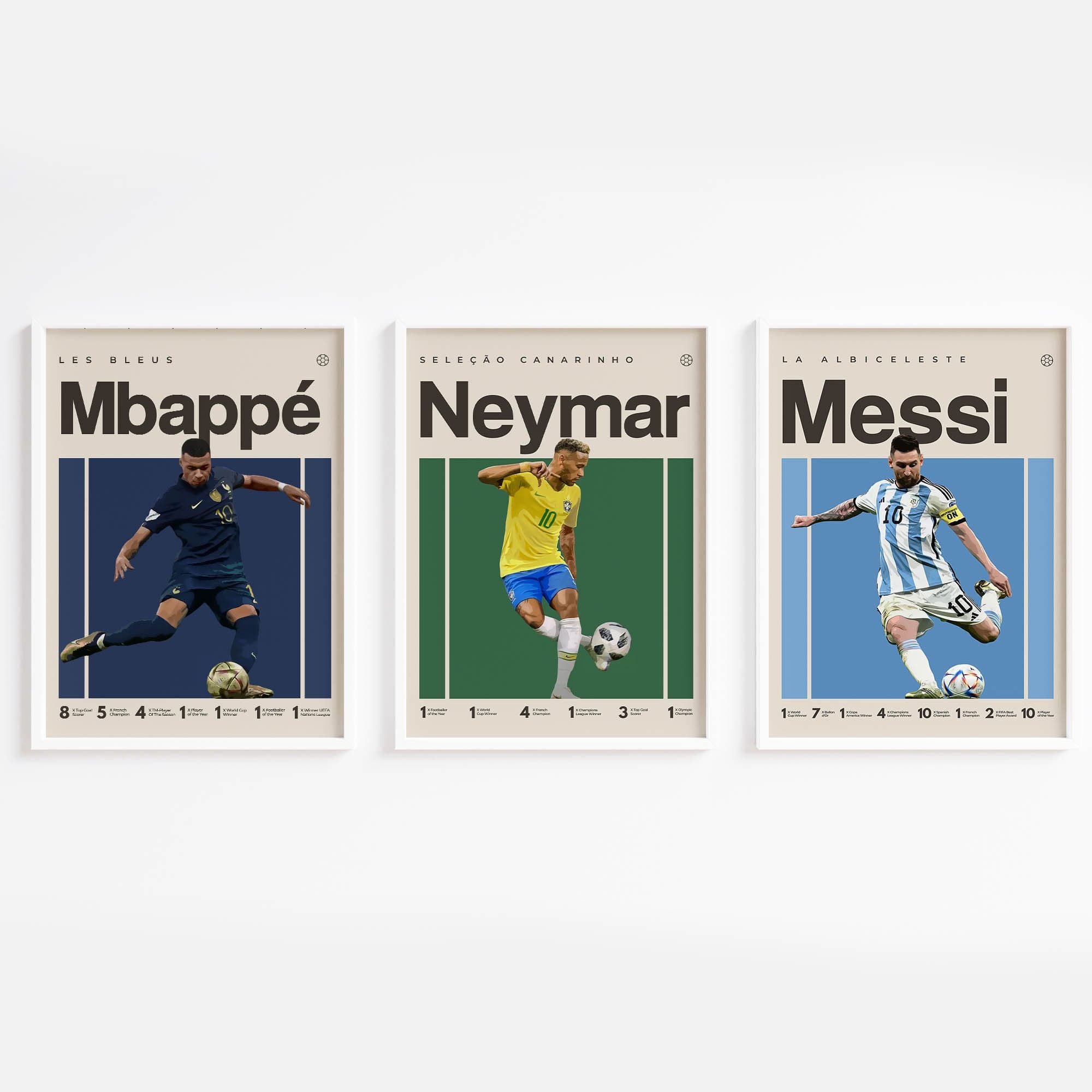 Messi, Mbappe, Neymar(Set of 3)