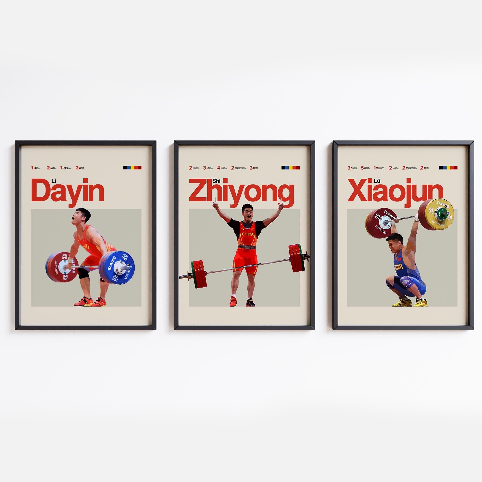 Team China Weightlifting (Set of 3)