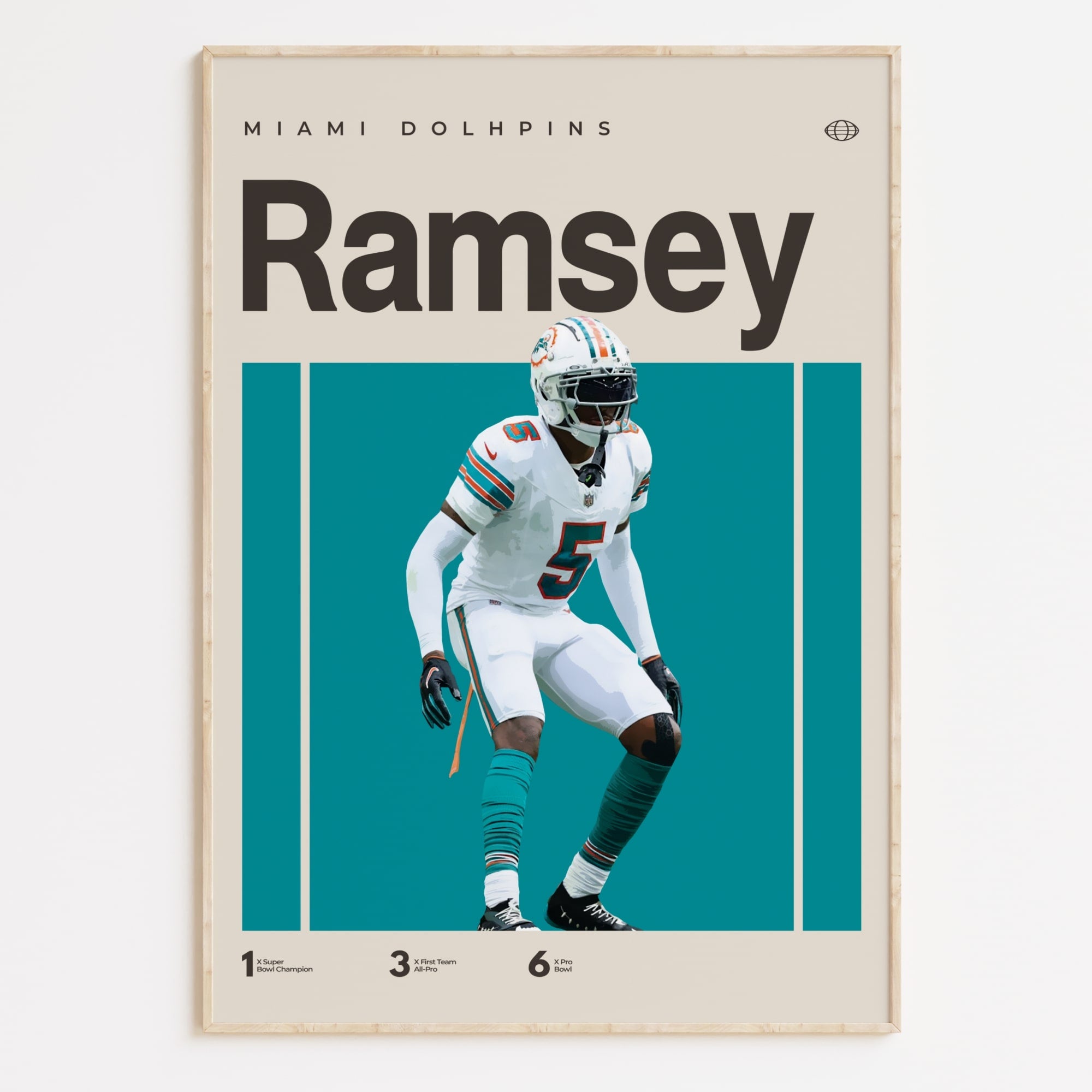 Jalen Ramsey Poster, Miami Dolphins