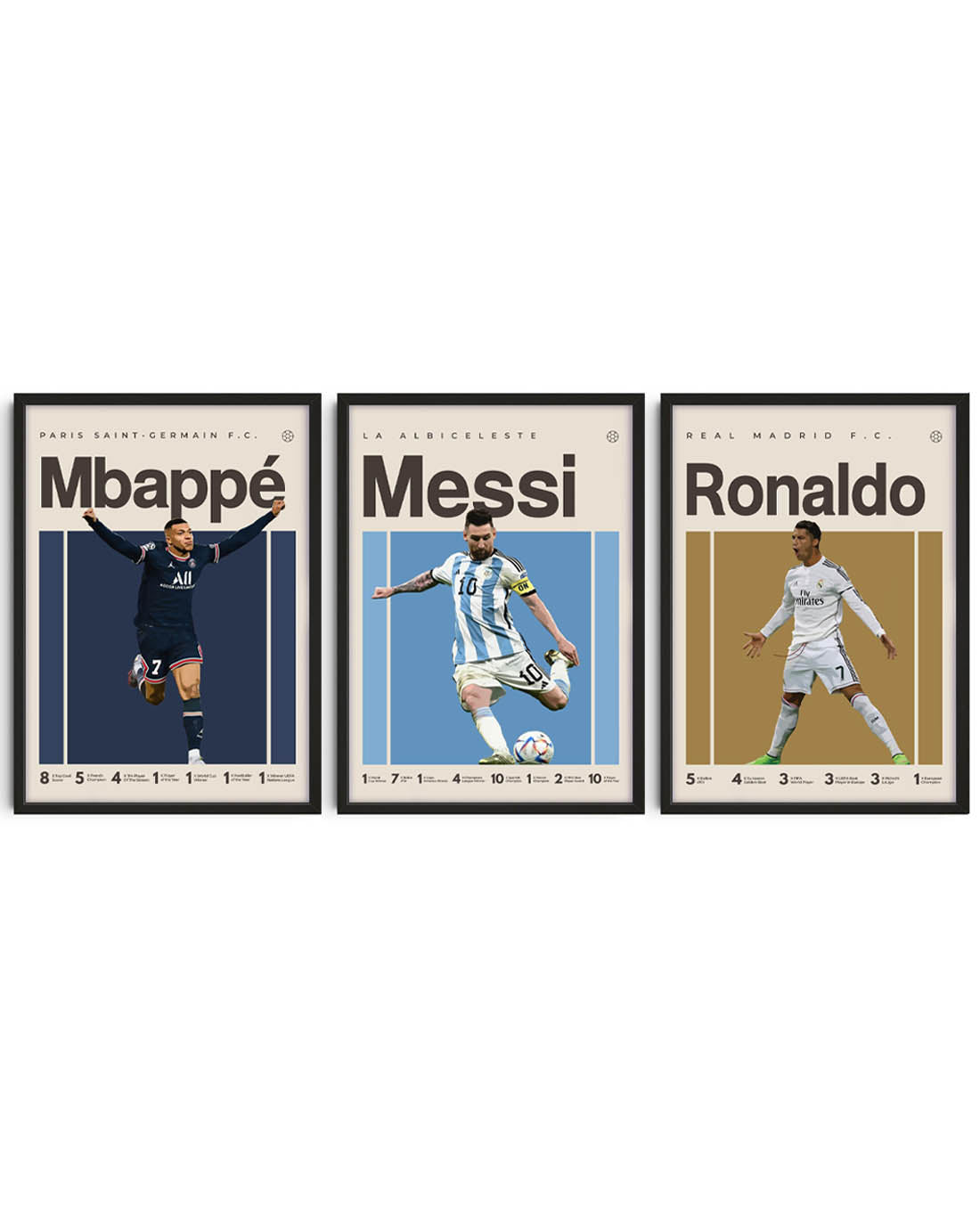 Messi, Mbappe, Ronaldo Bundle (Set of 3)